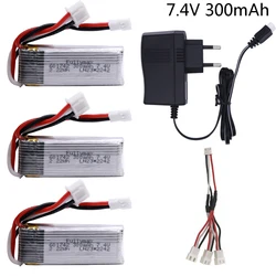 7.4V 300mah battery with charging cable for WLToys F959 XK DHC-2 A600 A700 A800 A430 RC Airplane RTF Spare Parts 2s 7.4v battery