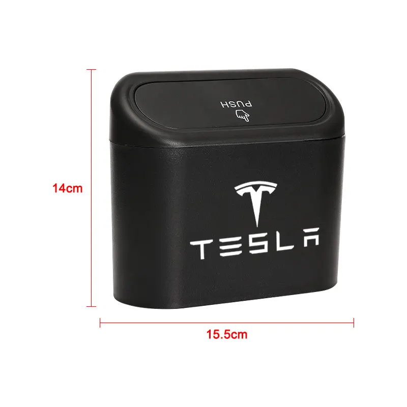 Car Trash Can Car Logo Hanging Trash Bin Interior Accessories For Tesla Model 3 Model S Model X Model Y Roadster Car Styling