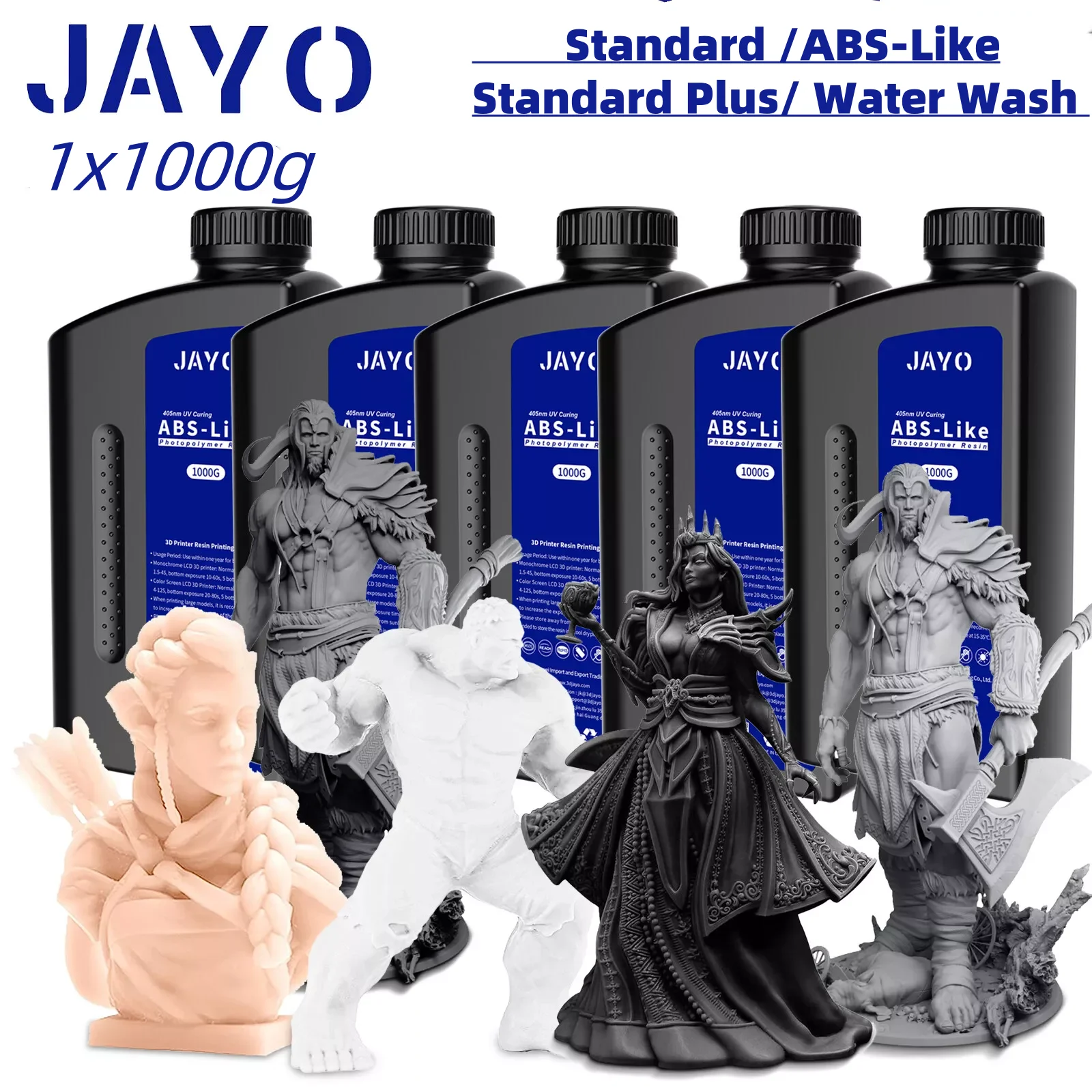 JAYO 5KG Standard /ABS-Like/Standard Plus/ Water Wash 3D Printer UV Resin 405nm for LCD 3D Printing Material Quick Curing Resin