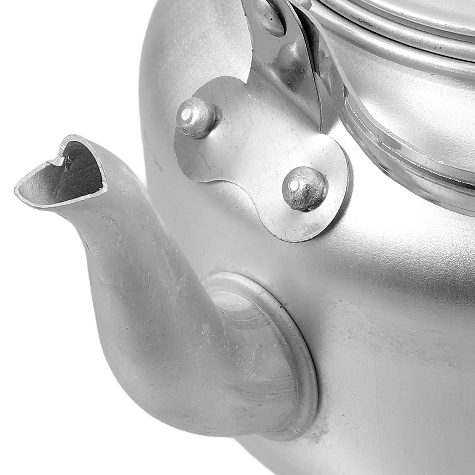 

Teapot with Filter Metal Kettle Whitewash Camping Portable Silver Home Aluminum