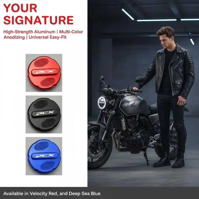 New Motorcycle Fuel Tank Cover Petrol Box Cap For PCX 125 150 160 200 EV MPG PCX160-CBS 2018 2019 2020 2021 2022 2023 2024