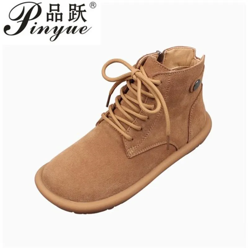 

Женские кожаные ботинки на шнуровке, осенне-зимние ботильоны, повседневные ботинки на плоской подошве, ретро-матовые ботильоны, спортивная обувь 35-40