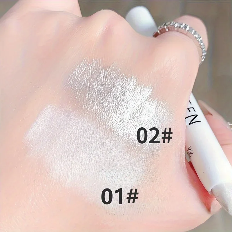 1pc Glinsterende Hoogtepunt Stick Glitter Witte Oogschaduw Potlood Heldere Ogen Oogverblindend Effect Make-up Markeerstift cosmetica producten