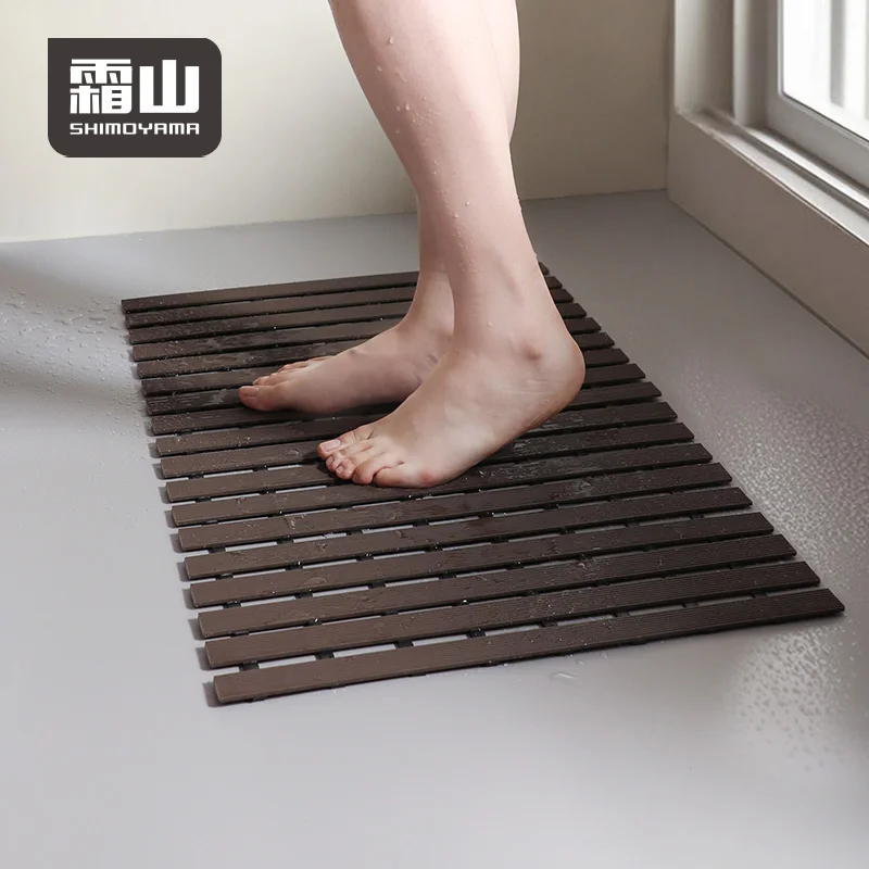 

SHIMOYAMA House Hotel Anti-slip Bath Mat Hollow Out High-efficiency Drainage Rollable Storage Anti Slip Pad