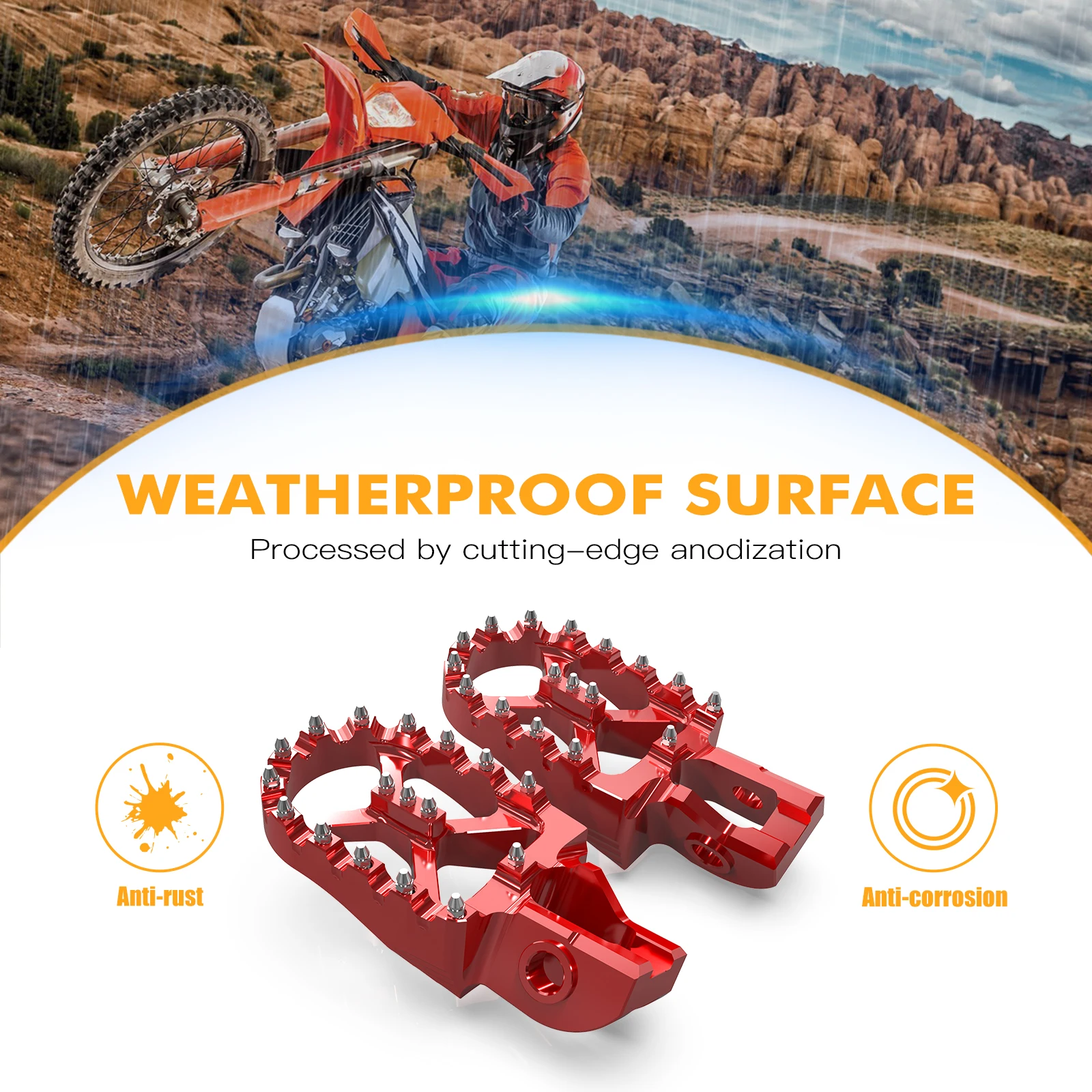 ل GasGas EC 300 2023 2022 2021 EC 250 EX 300 EC EX MC 125 250 300 250F 350F 450F ECF EXF MCF دراجة نارية Footpegs مجموعة مسند القدمين #5