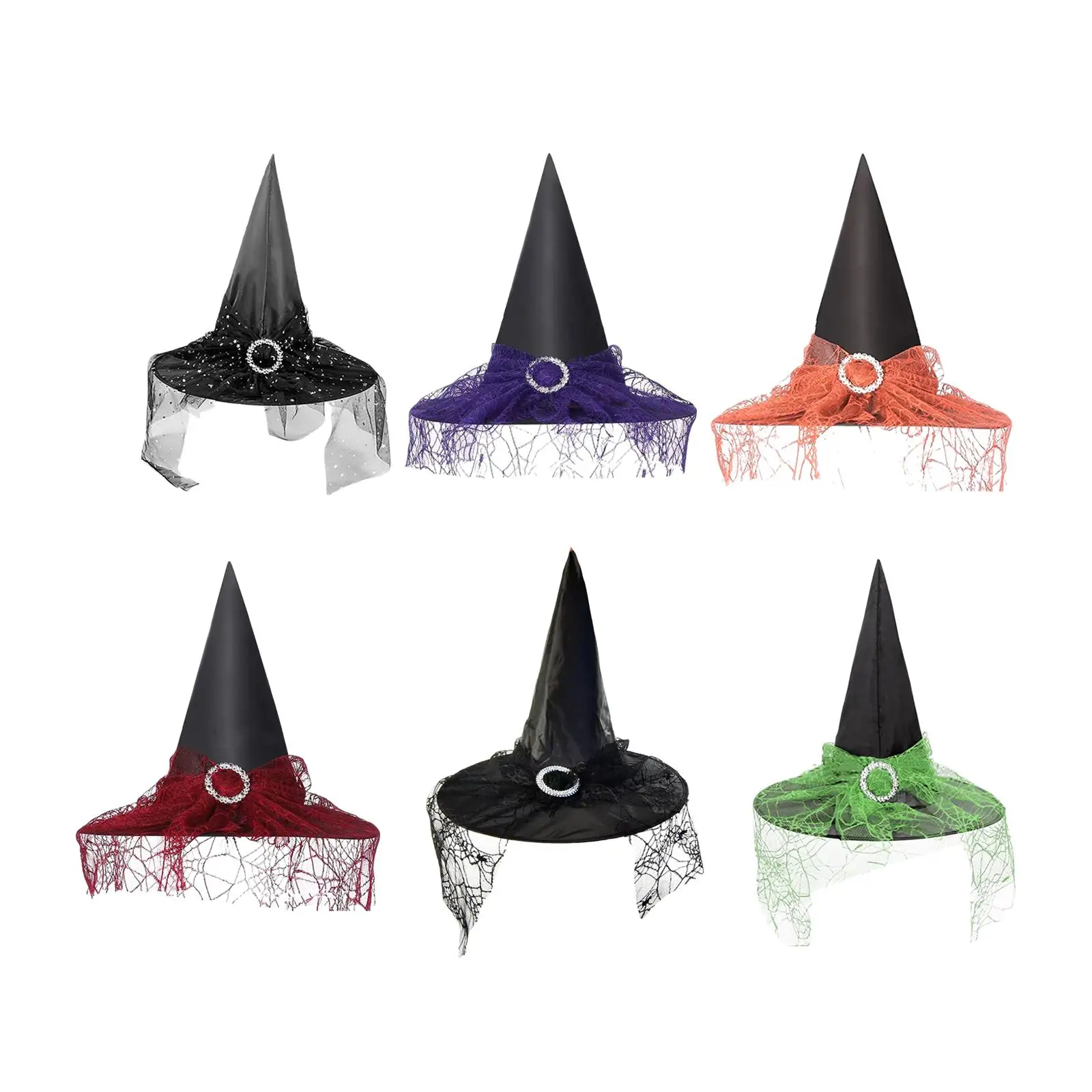 Halloween Witch Hat Sorceress Hat Headgear Cap Costume Accessories Wizard Hat