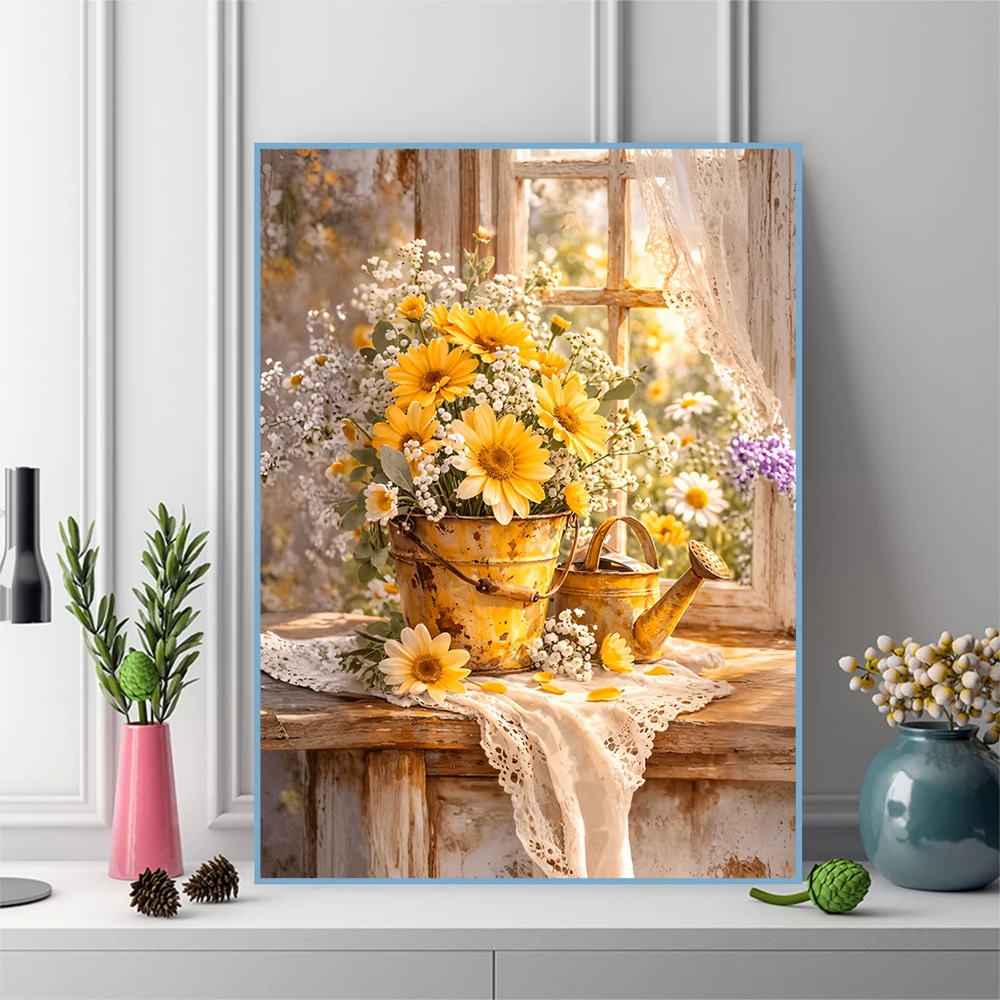 لوحة تطريز ماسية من إيفرشاين ب - مراجعة Embroidery Daisy Flower وسعره