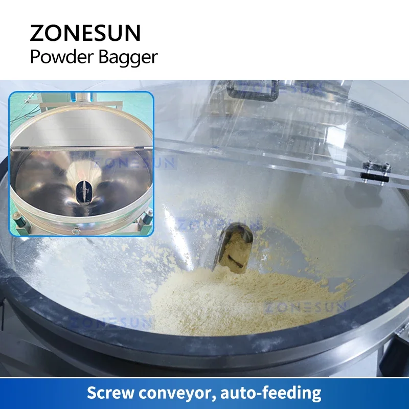ZONESUN VFFS-máquina de llenado y sellado de bolsas de polvo, ZS-FS420E, paquetes de bolsas grandes, producción de fertilizantes de relleno de ira de harina