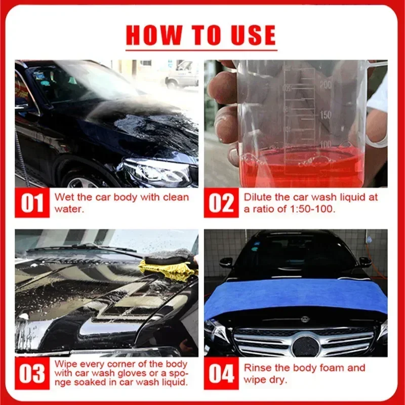 Car Cleaning Supplies Shampoo 100ml Car Shampoo Powerful Cleaner High Concentrated Dilution Ratio 1:100 Car Washing Liquid