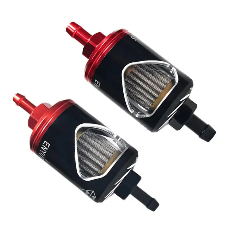 Motorcycle Oil Filter 6mm/8mm Stainless Steel Core Glass Perspective Alloy Motor Oil Filter High Performance Universal For Honda