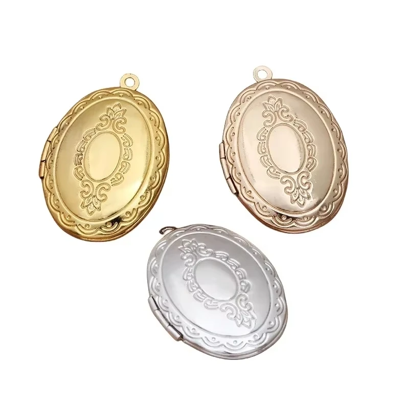 

BoYuTe (10 Pieces/Lot) 23*30*8MM Metal Brass Oval Shaped Floating Locket Factory Direct Sale Photo Locket Pendant