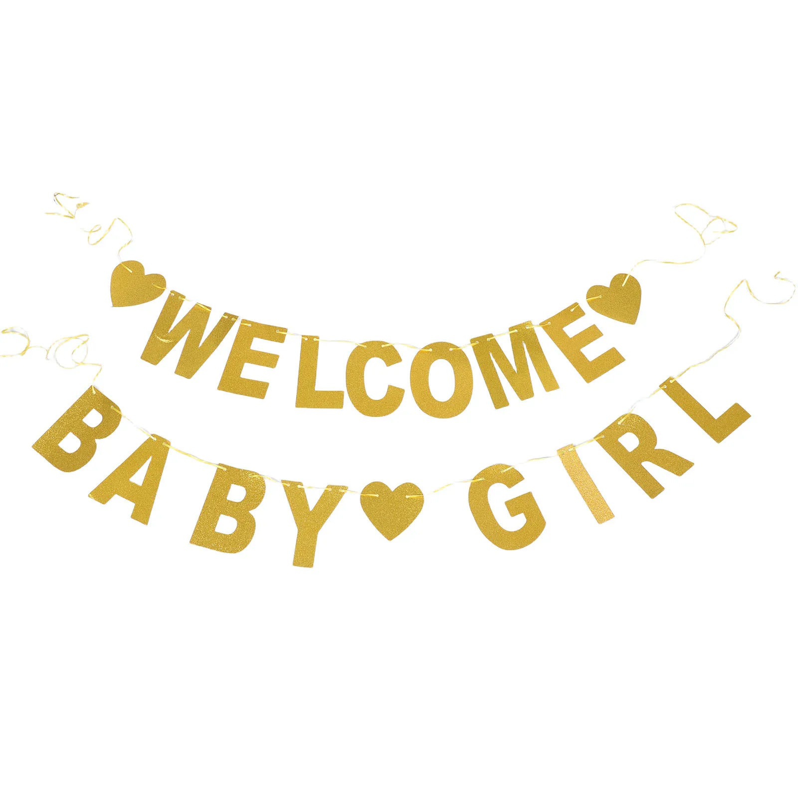 

Birthday Banner Glitter Welcome Hanging Garland Shower Party Decoration Gender Reveal Bunting Festive