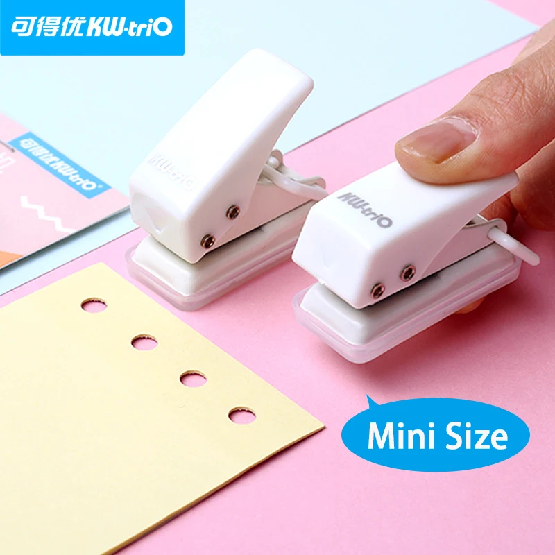 Kw-trio Mini Loose-leaf Hole Punch Single Hole Punching Machine Hole Puncher Paper Punches for Scrapbooking 92A0