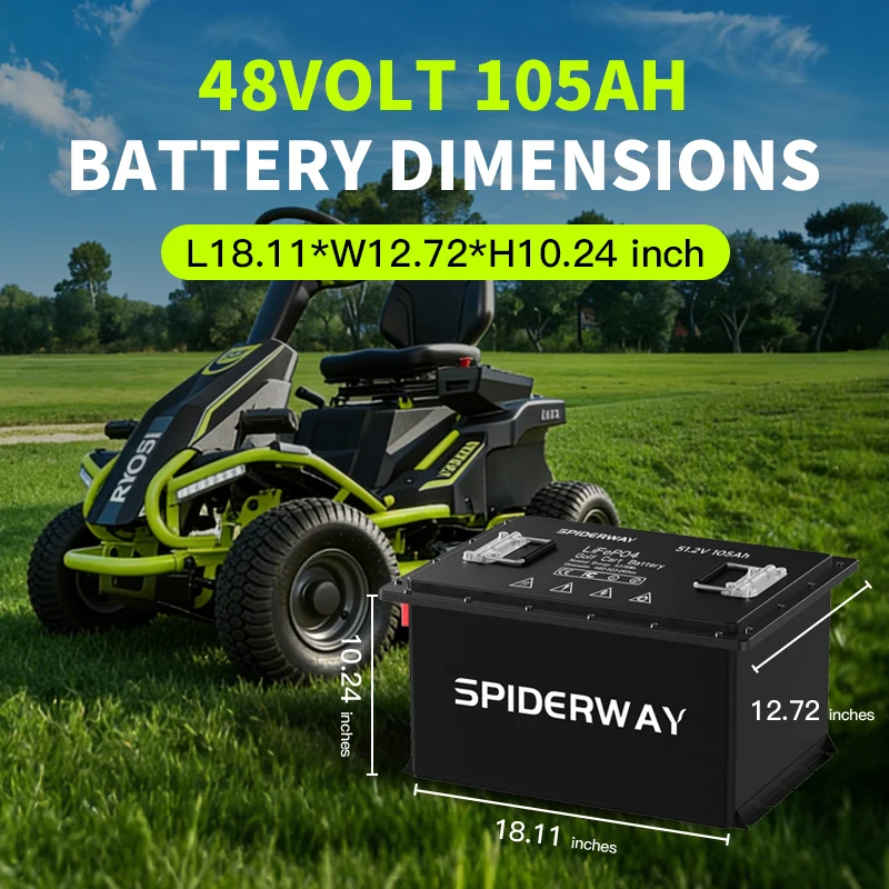 48V 105Ah Lithium Battery Conversion Kit for RYOBI Electric Lawn Mower RY48ZTR75 ZT480e W/25A Charge