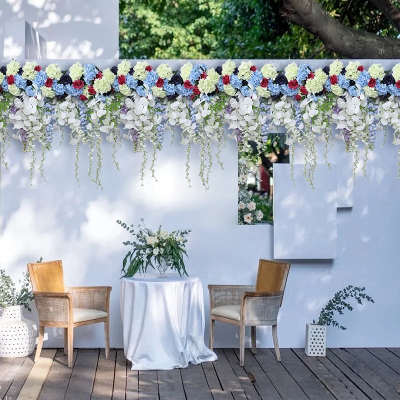 

New wedding arch artificial flower decoration DIY custom simulation flower row wedding stage road lead festival photography prop