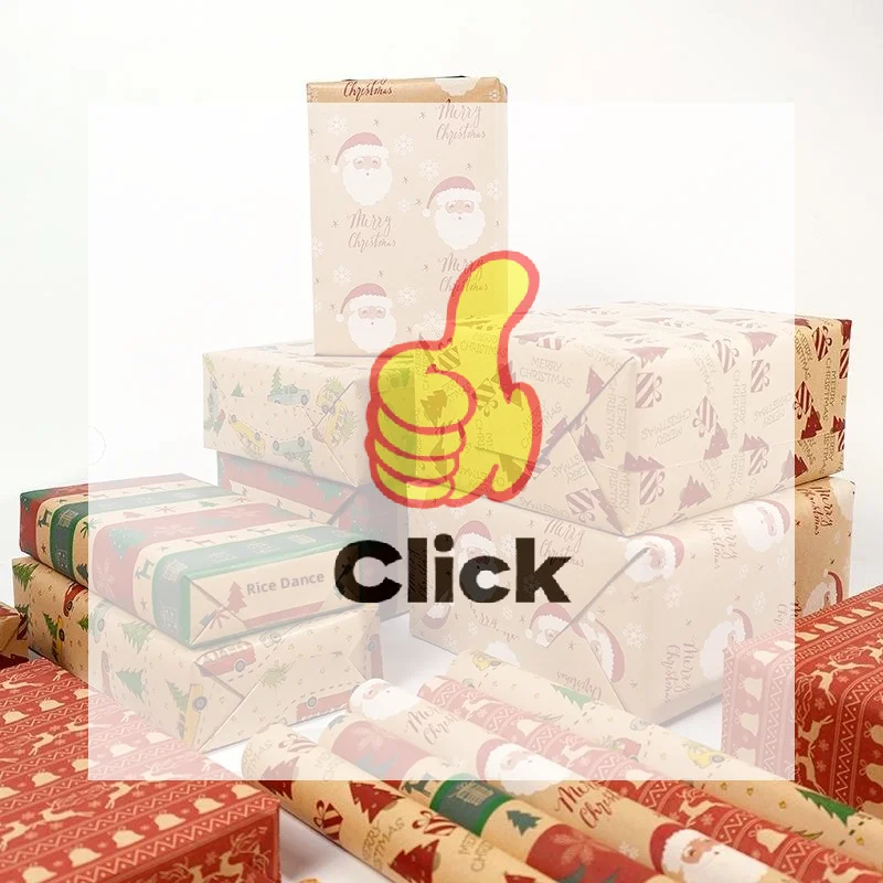 1 لفة من ورق تغليف عيد الميلاد - تصميم غزال لطيف، المخططين والأكواب، مناسبة للهدايا، هدايا مصنوعة يدويًا، تغليف الهدايا