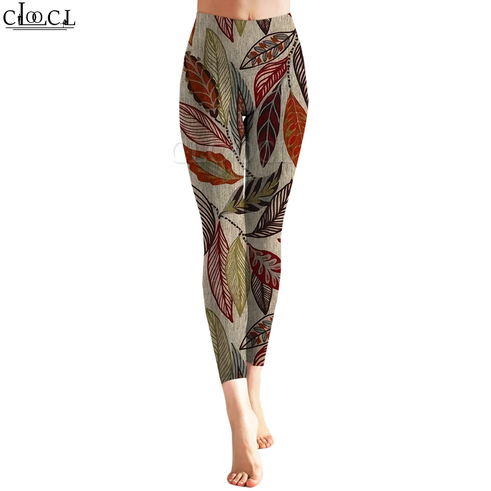 

CLOOCL Fashion Women Legging Vintage Leaves Pattern 3D Printed Trousers High Waist Stretch Legging Jogging Fitness Yoga Pants