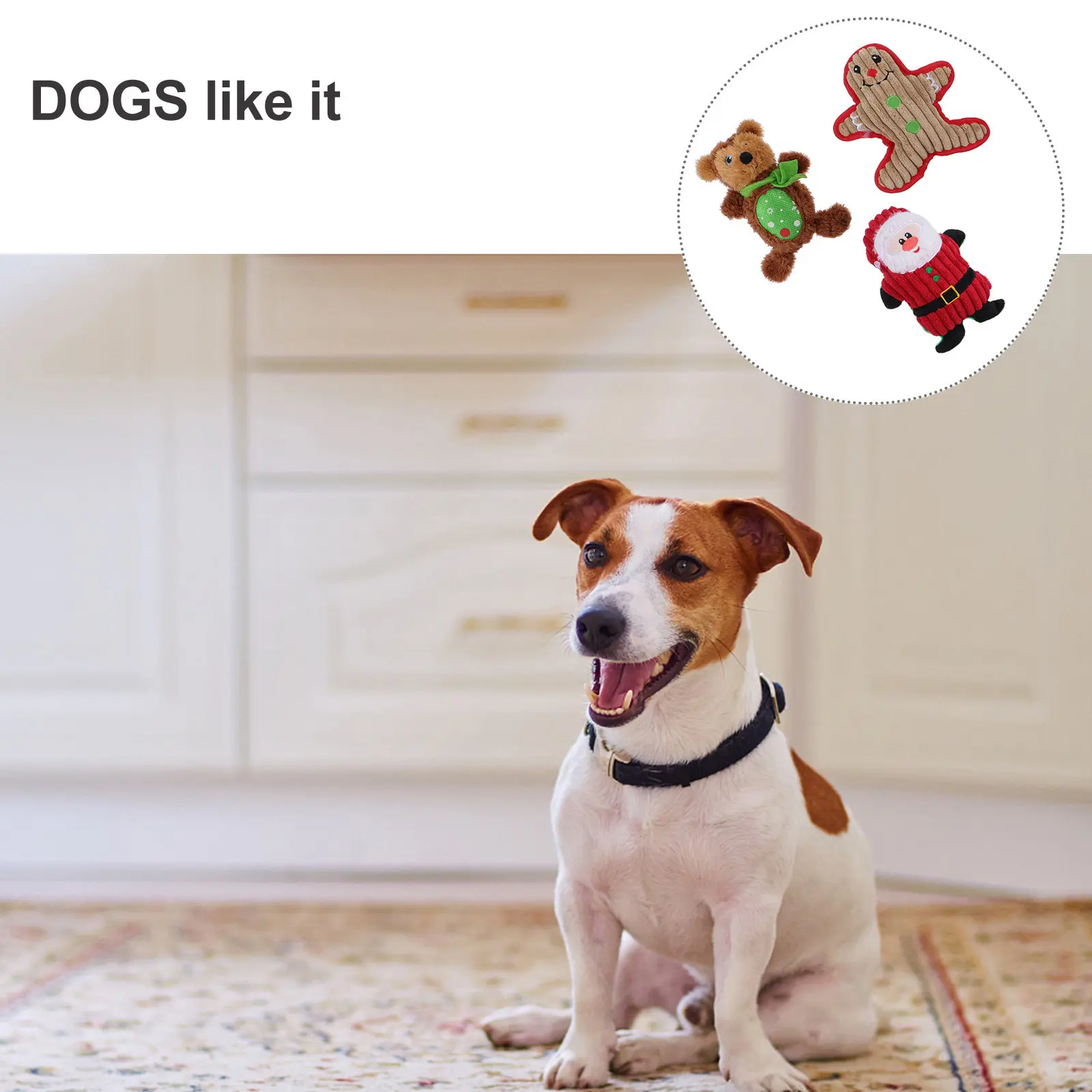 

Набор из 3-х рождественских игрушек для собак: мультяшный дизайн, пищащие, для здорового жевания, ухода за зубами, устойчивые к укусам, легкие, удобные для переноски