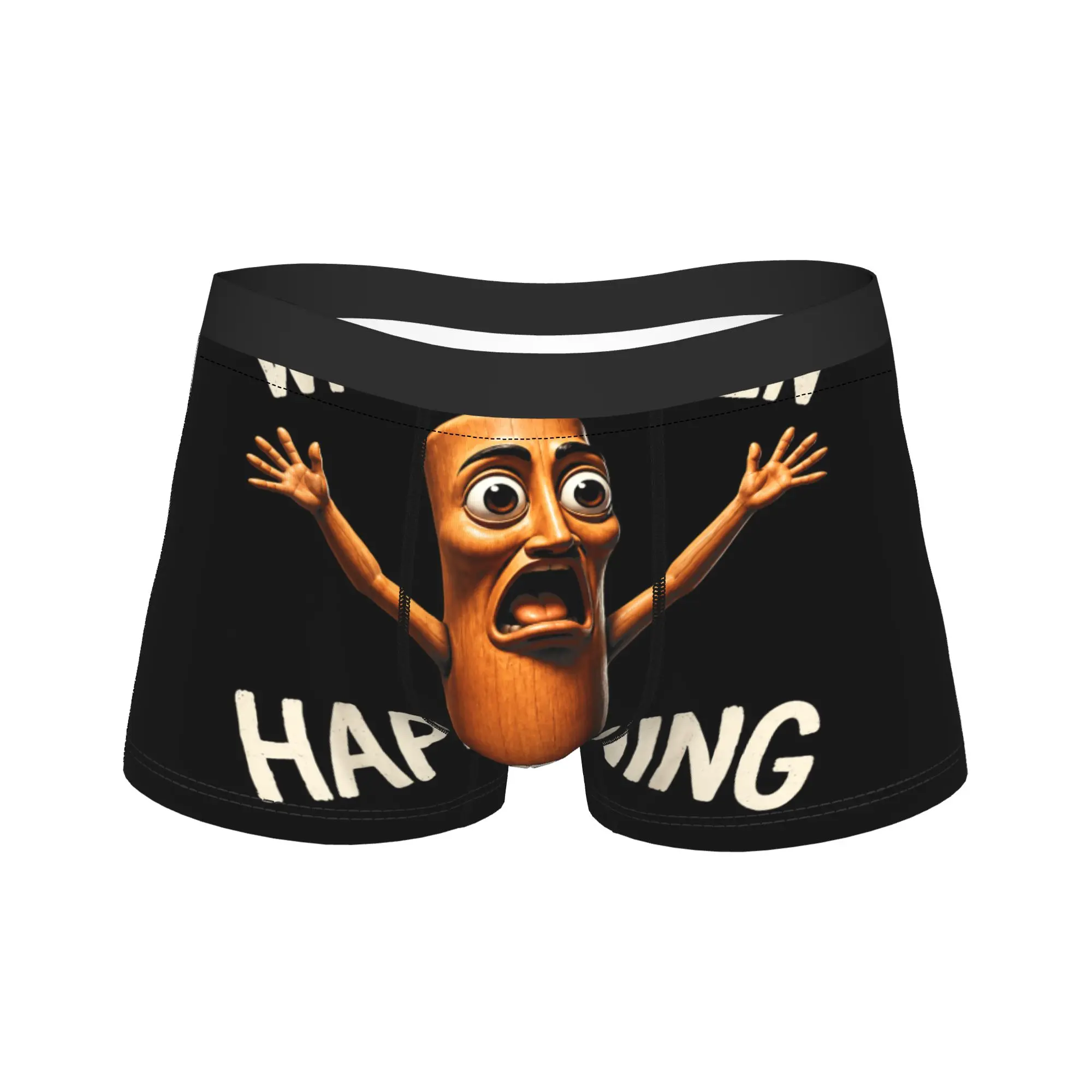 What is Even Happening Funny Tung Tung Sahur Meme Underwear  Men's Shorts Briefs Soft Trend Trunk Hot Sale Plus Size Underpants