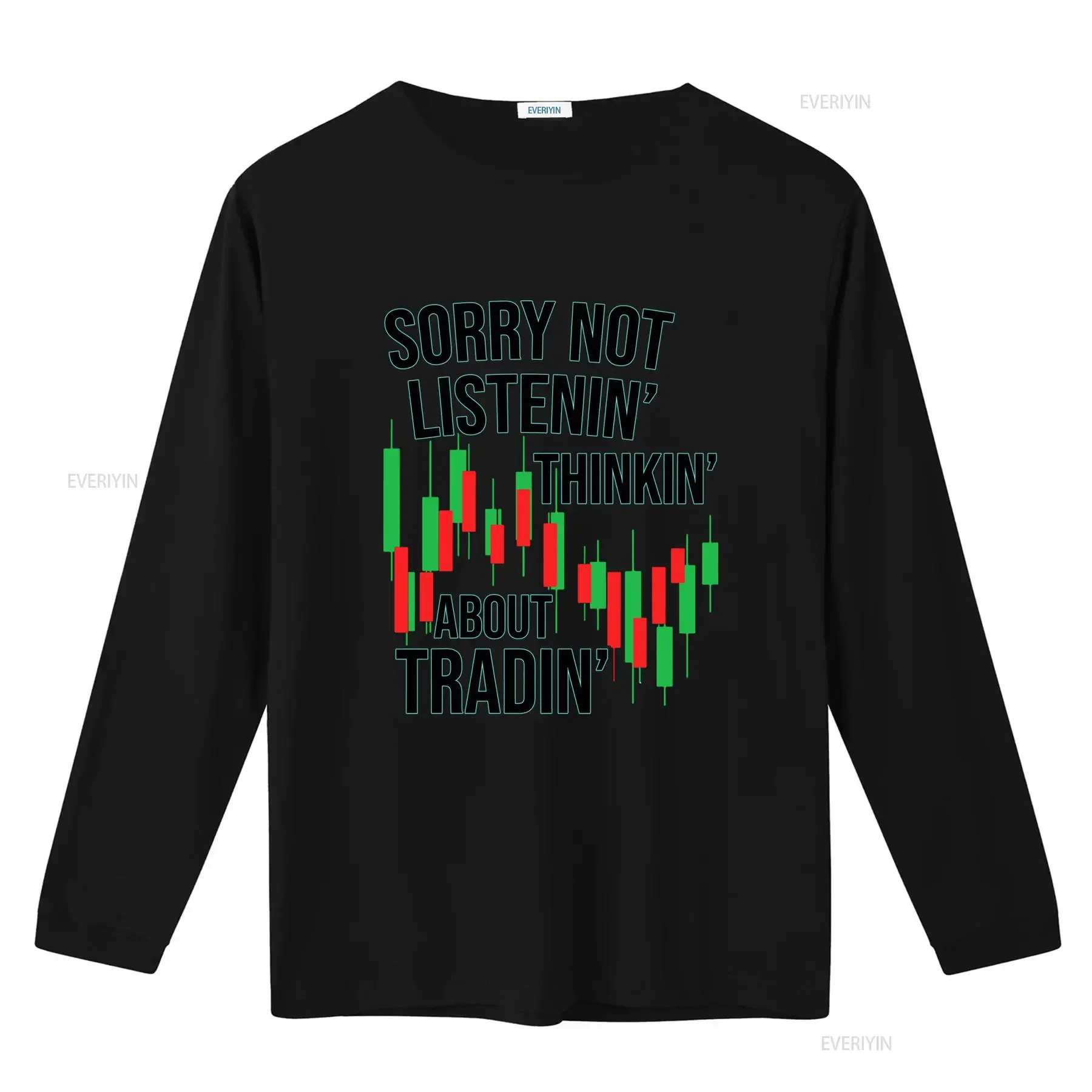 Funny Day Trading Quote Stock Market s T Shirt 'Sorry Not Listenin' Thinkin' About Tradin'' Design vintage Washed Soft