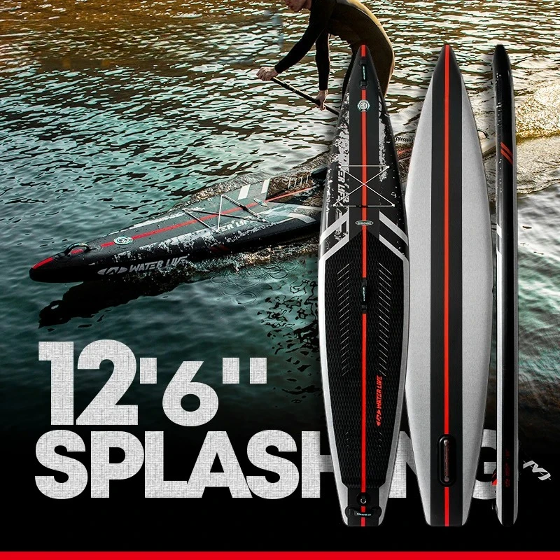 لوح مجداف وقوف قابل للنفخ مقاس 12'6 بوصة، SUP احترافي للبالغين مع تقوية سفلية بطبقة مزدوجة، والرياضات المائية والسفر #1