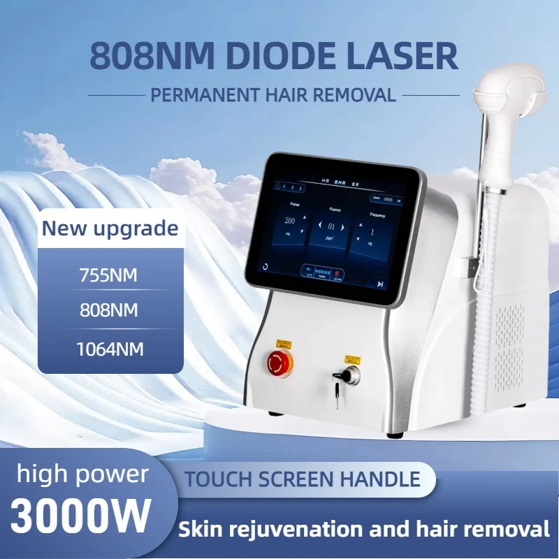 

Latest Diode Laser Hair Removal Device Triple Wavelength 3000W Power Painless And Permanent 808nm 1064nm 755nm