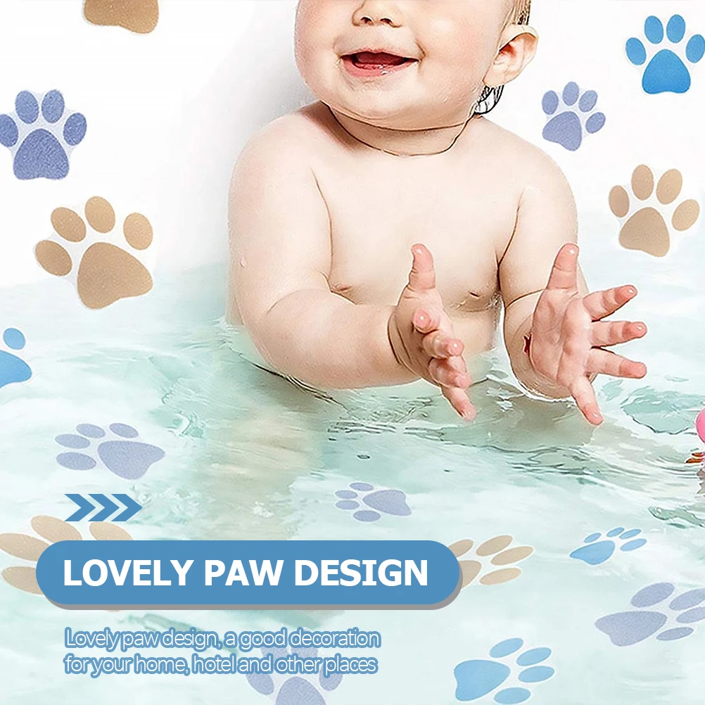 

10pcs Anti-Slip Bathtub Stickers Waterproof Non-Slip Paw Design Wall Decals For Bathroom Household Use Kids Friendly