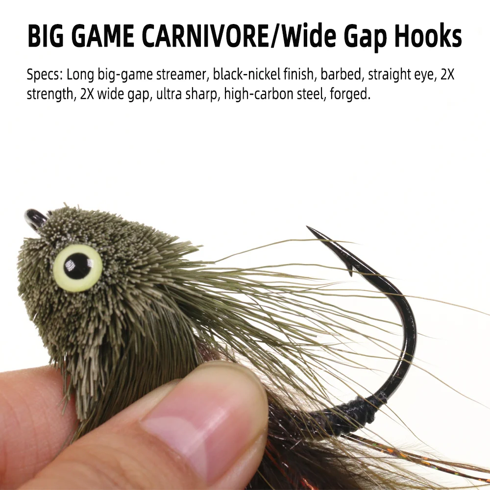 Vampfly 1pc/2pcs Sex Dungeon Articulated Streamer Deer Hair Bass Bug Poppers Trout Bass Pike Musky Saltwater Fishing Lure Baits