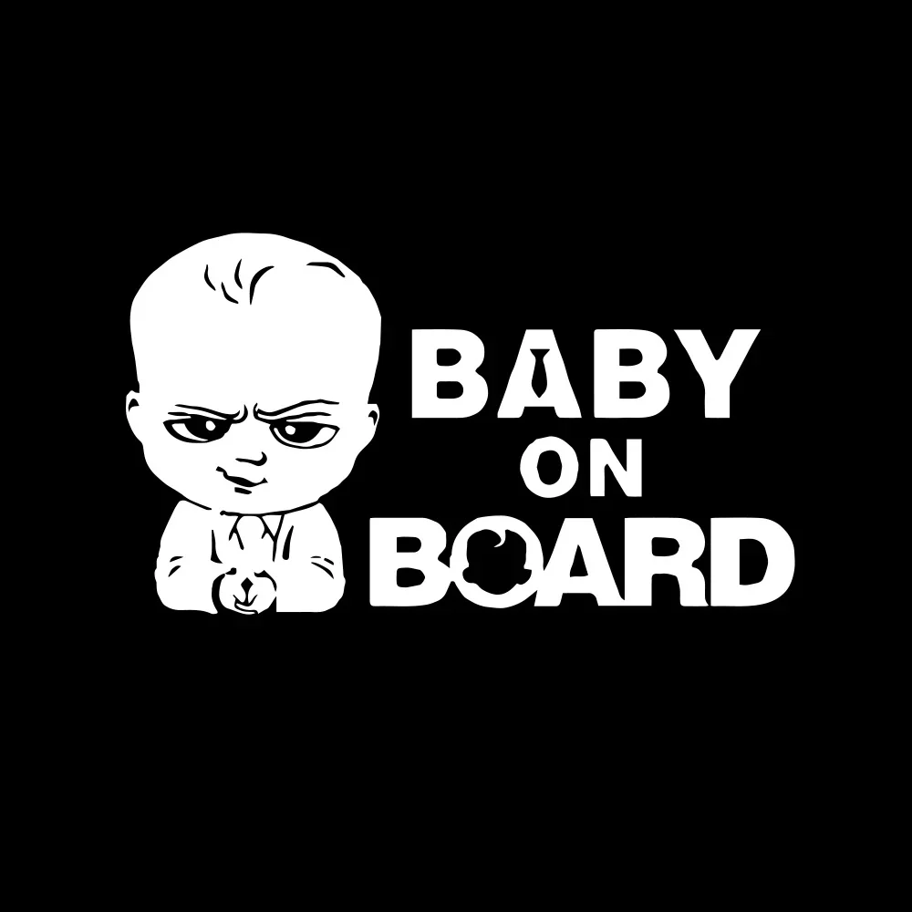 Creative Car Stickers Baby Funny Decal Body Decoration Stickers Waterproof Sunscreen Car Supplies Black/white, 21cm *12cm