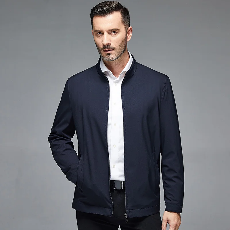 Jacket Men's Coat Spring Autumn Mens Coats Business Casual Thin Solid Color Tops Men Clothing Male Chamarras Para Hombre FCY4656