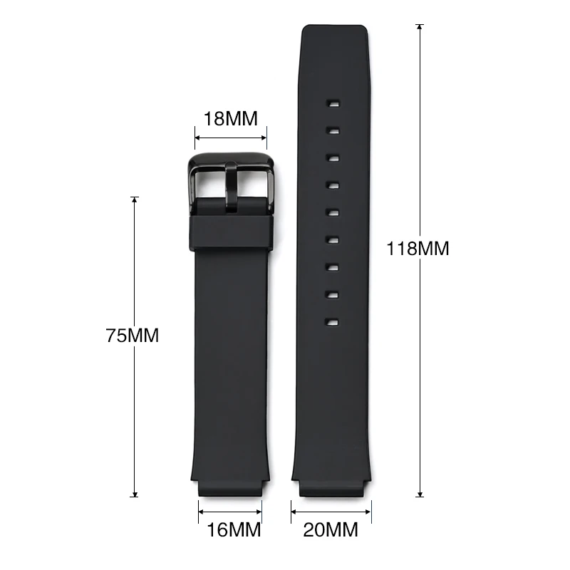 Watch Strap for MQ-24 mw-59 Soft resin TPU student watch chain Watchband Pin Buckle Wrist band waterproof strap
