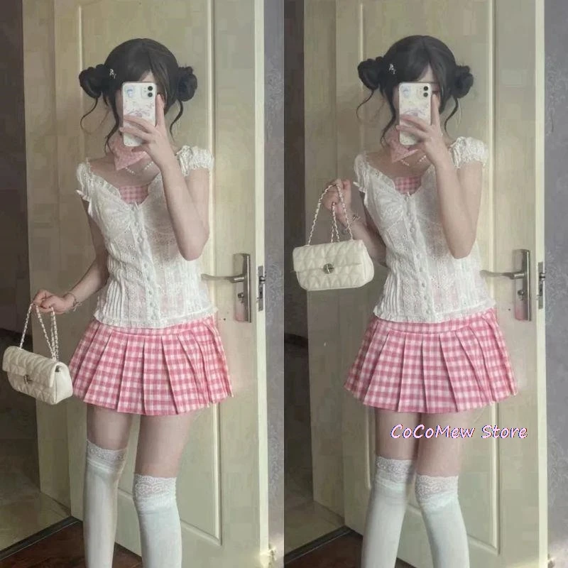 Nana Komatsu Ninja Cosplay Fato com Peruca para Mulheres, Roupa Rosa Diária, Uniforme Sexy para Meninas, Fato de Festa de Halloween