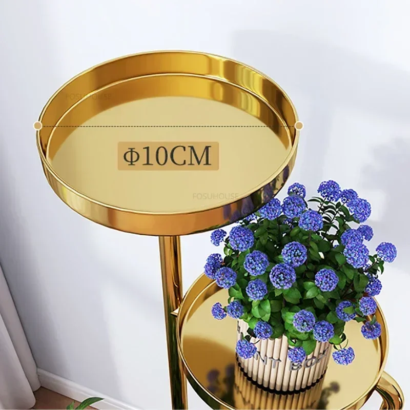 

Nordic Light Luxury Gold Metal Flower Stand Indoor Plant Pot Stand Display Shelf Living Room Flower Pot Stand Balcony Furniture