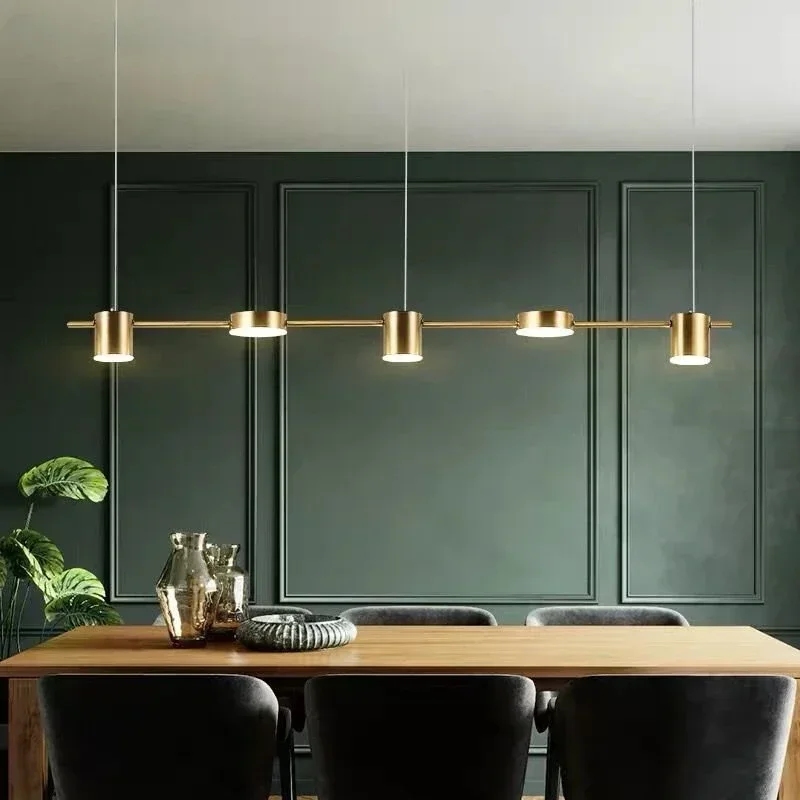 

5 heads Modern Minimalist Pendant Light Strips Hanging Lamp Luxury Chandelier Lighting Fixture for Bar Dining Room Table Study