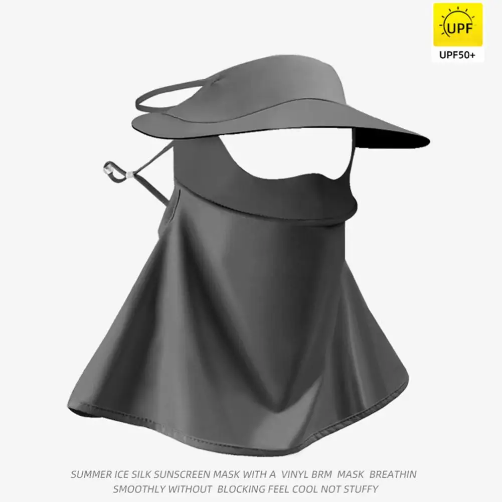 Packable Sun Hat Breathable Sun Hat with Face Guard Foldable Quick drying for Summer Solid Color Ice Silk Beach Hat