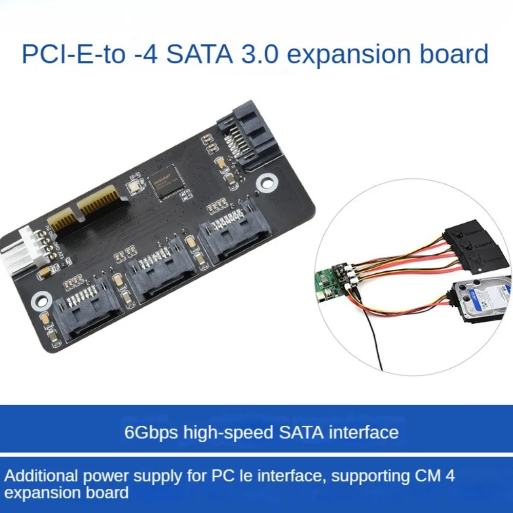 Плата расширения PCI-E к Quad SATA3.0, 6 Гбит/с, высокоскоростной интерфейс SATA, поддержка CM4/SRIS/AER/LTR, для Raspberry Pi