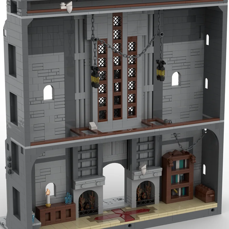 Moc قوالب بناء الألعاب الشهيرة نموذج القوطية كلية التكنولوجيا وحدات كتلة هدايا العيد لعب للأطفال لتقوم بها بنفسك مجموعات الجمعية #4