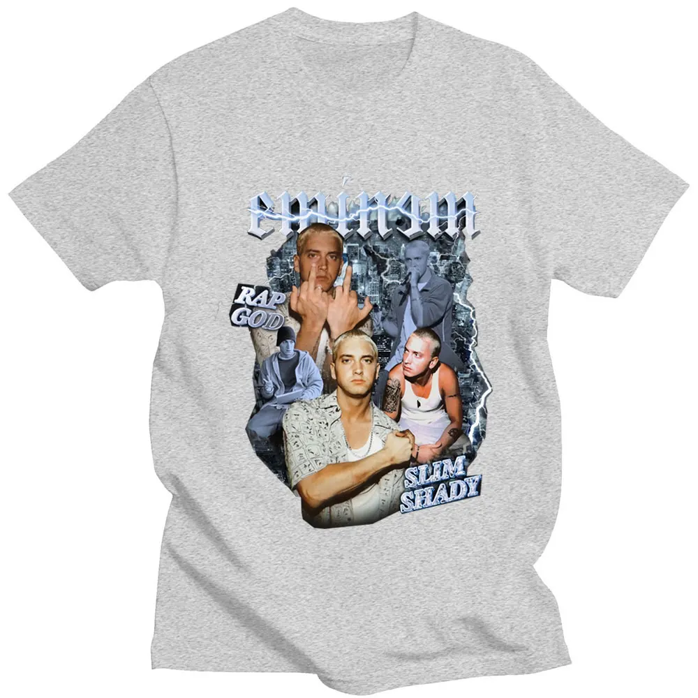 تي شيرت صيفي ماركة Eminem برسومات مظللة ضيقة للرجال والنساء تي شيرت هيب هوب قوطي تي شيرت هاراجوكو رجالي ملابس شارع رائعة