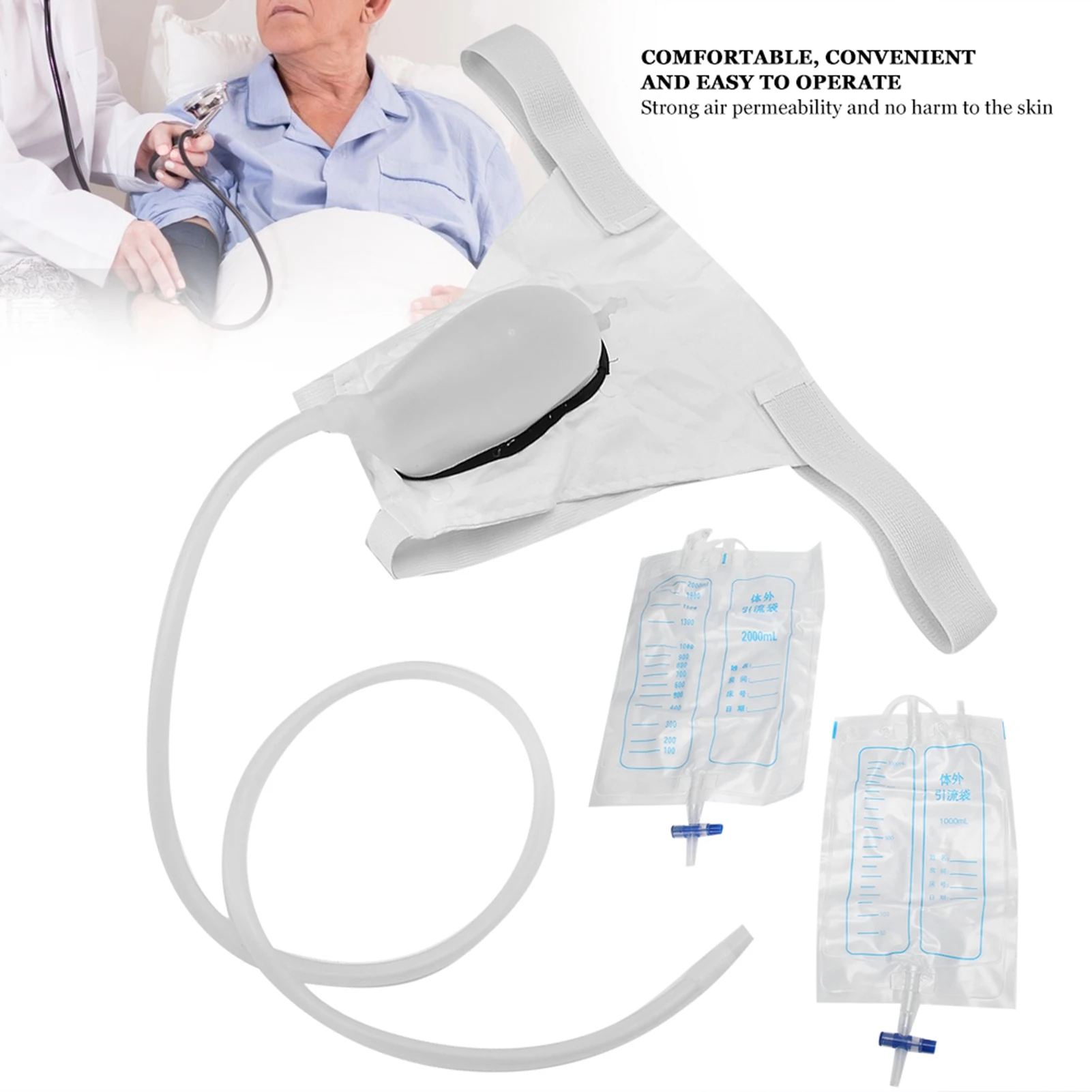 Urine Collection Bag Urine Bag Reusable Silicone Urinal for Men Elderly Bedridden Patients