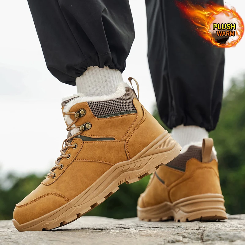 Waterdichte antislip pluche herensneakers, tennisschoenen voor heren, winterpantoffels, warm, nieuw