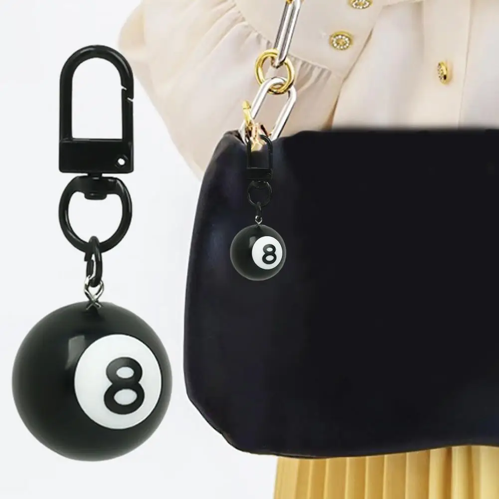 

1 шт. Черный брелок-шар №8 для бильярда, миниатюрный брелок-шар №8, подвеска-шар из смолы, брелок для ключей, барный аксессуар