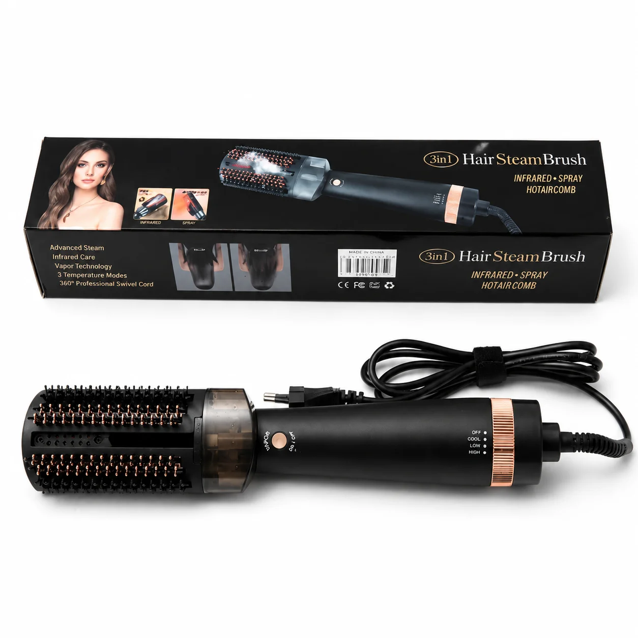 Hot Comb Women ’s Styling Hair Straighteners Crimper Hair Iron Red Light Steam Electric Hair Straightener Straightening Brush - view 6