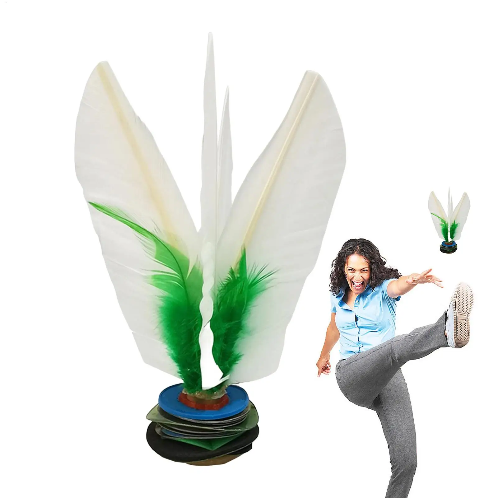 Chinese Jianzi Wear Resistant Chicken Feathers Shuttlecock Portable Foot Kick Handwheel Feathers Shuttlecock Outdoor Toy Game