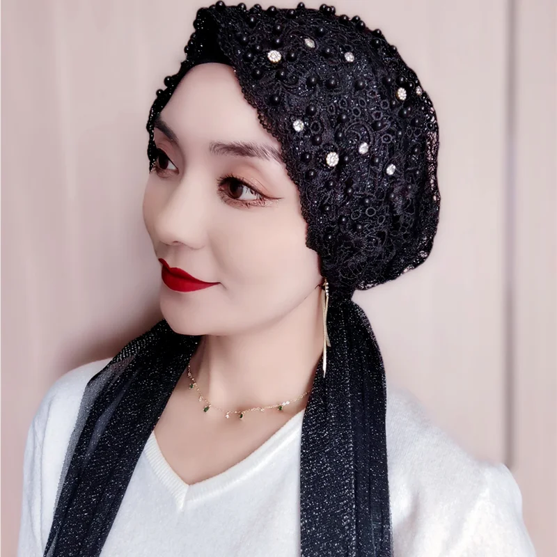 Head Wrap For Women Headscarf Malay Luxury Scarf Fashion Muslim Headcover Streamer Shawl Cover Summer Tulle Hijabs Scarf Femme