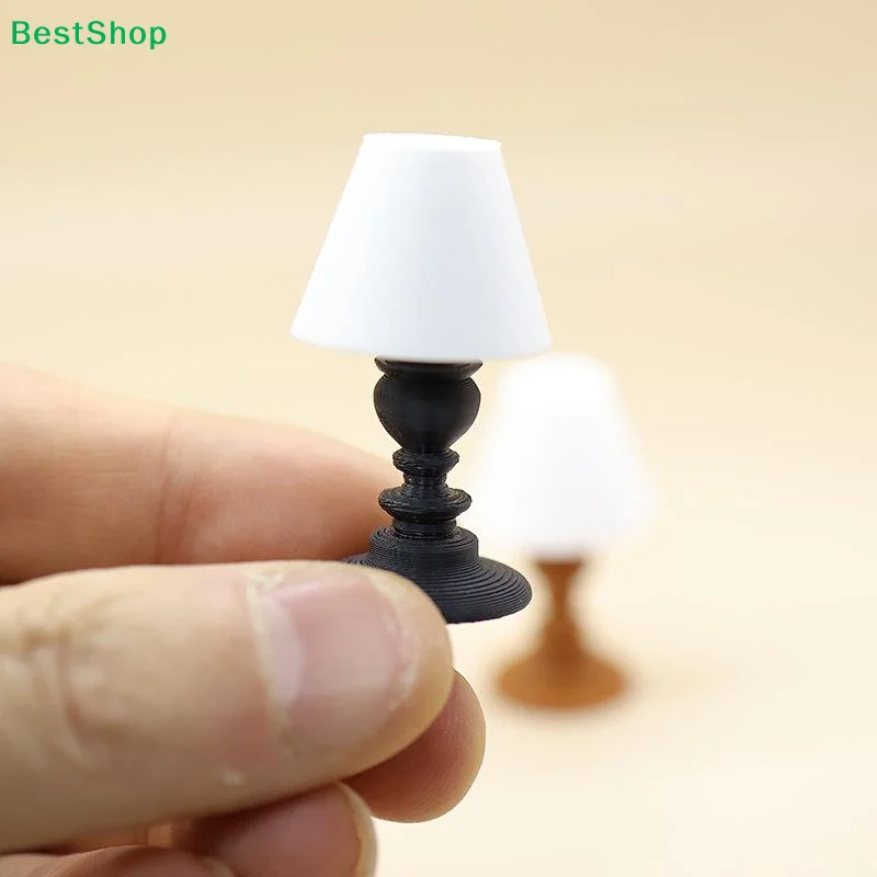 ☽Miniature Classical Table Lamp Ornament 1/12 Dollhouse Desk Lamp Model Dollhouse Decoration Building Sand Table Photo Props - view 5