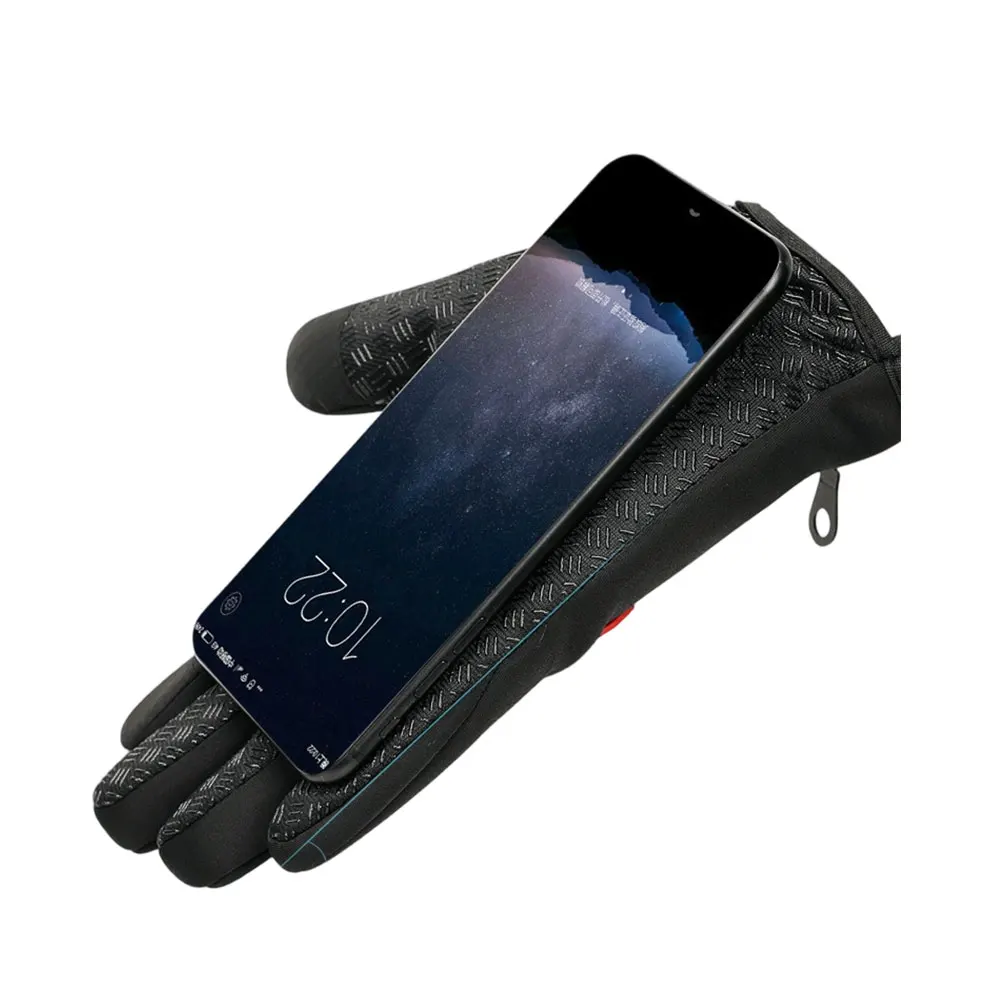 

Противоскользящие силиконовые ветрозащитные перчатки с сенсорным экраном, теплые зимние перчатки с полным пальцем, морозостойкие велосипедные спортивные перчатки