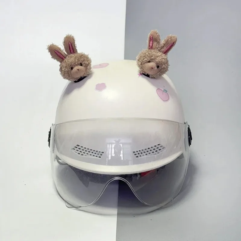 

Cute Helmet Decoration Plush Bunny Bear Ears Quick Release Motorcycle Helmet Accessories Quick Release Velcro Accessories