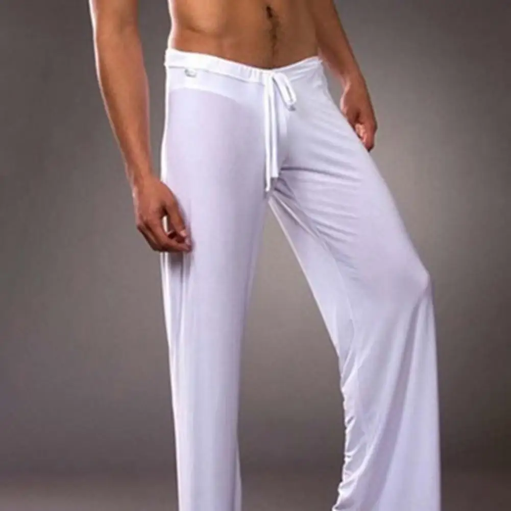 Pantaloni moda Pantaloni pigiama da uomo Pantaloni lunghi da yoga a vita bassa Maschile Pigiama in seta di ghiaccio Lingerie sexy HomeWear Pantaloni pigiama