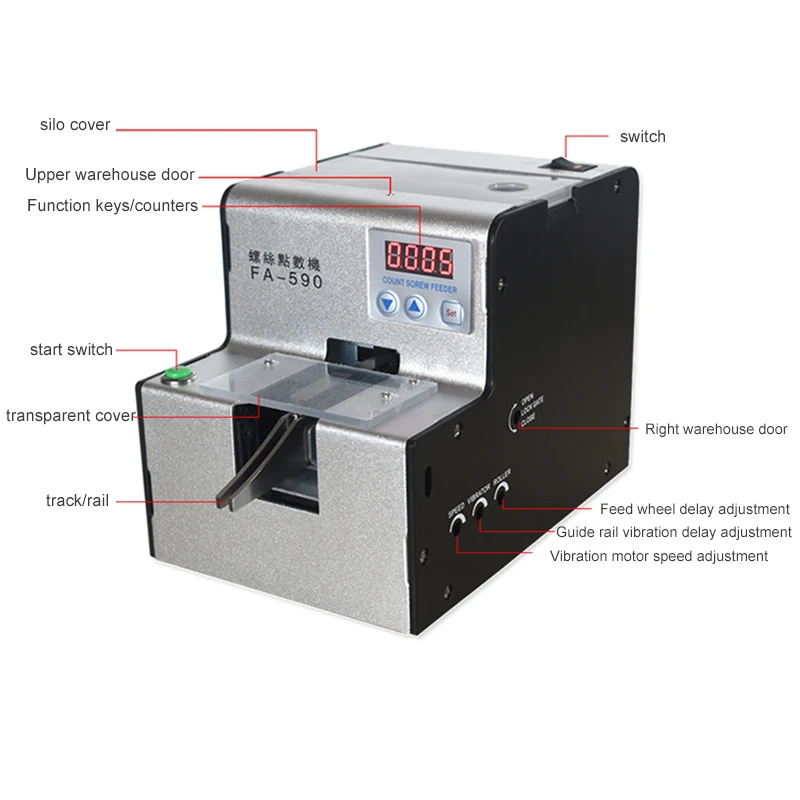 สกรูอัตโนมัติเครื่องนับ FA-590สกรู Counter 1.0-5.0รางปรับสกรูเครื่องนับ