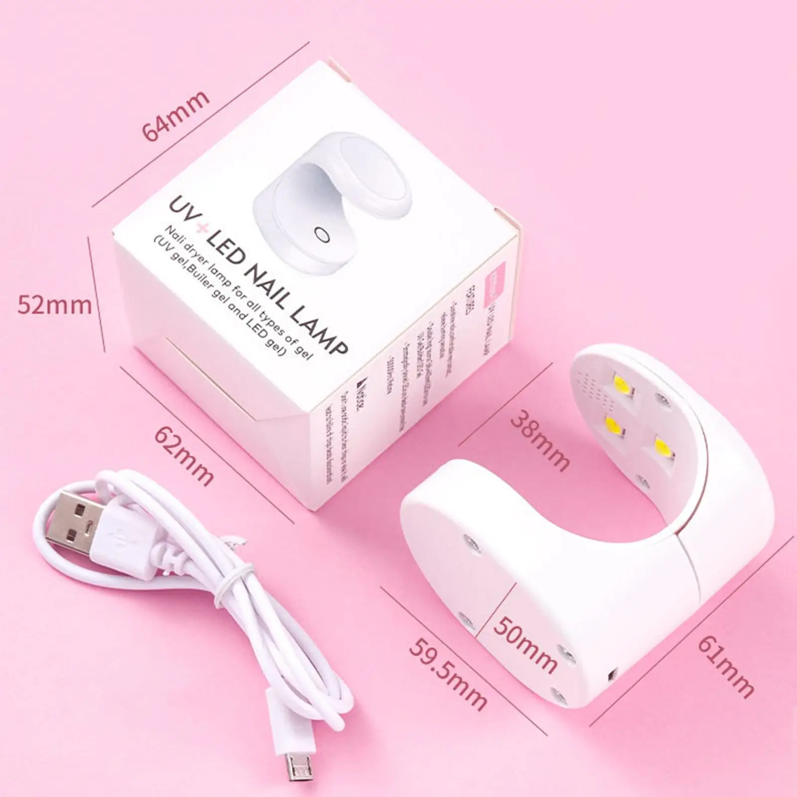 nail Dryer LED Lamp Rechargeable Nail Art Tool Portable for Home DIY